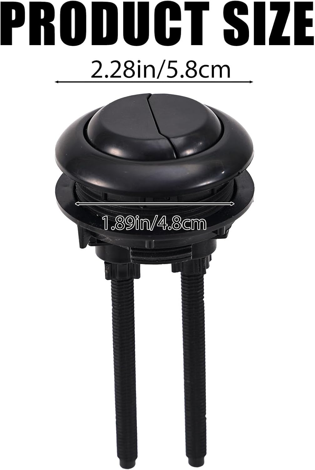 Reemplazo botón inodoro 1.89pulg doble ajustable negro