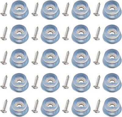 20 Patas Goma para Tabla Cortar Acero Inox 1x0.47pulg Transparentes