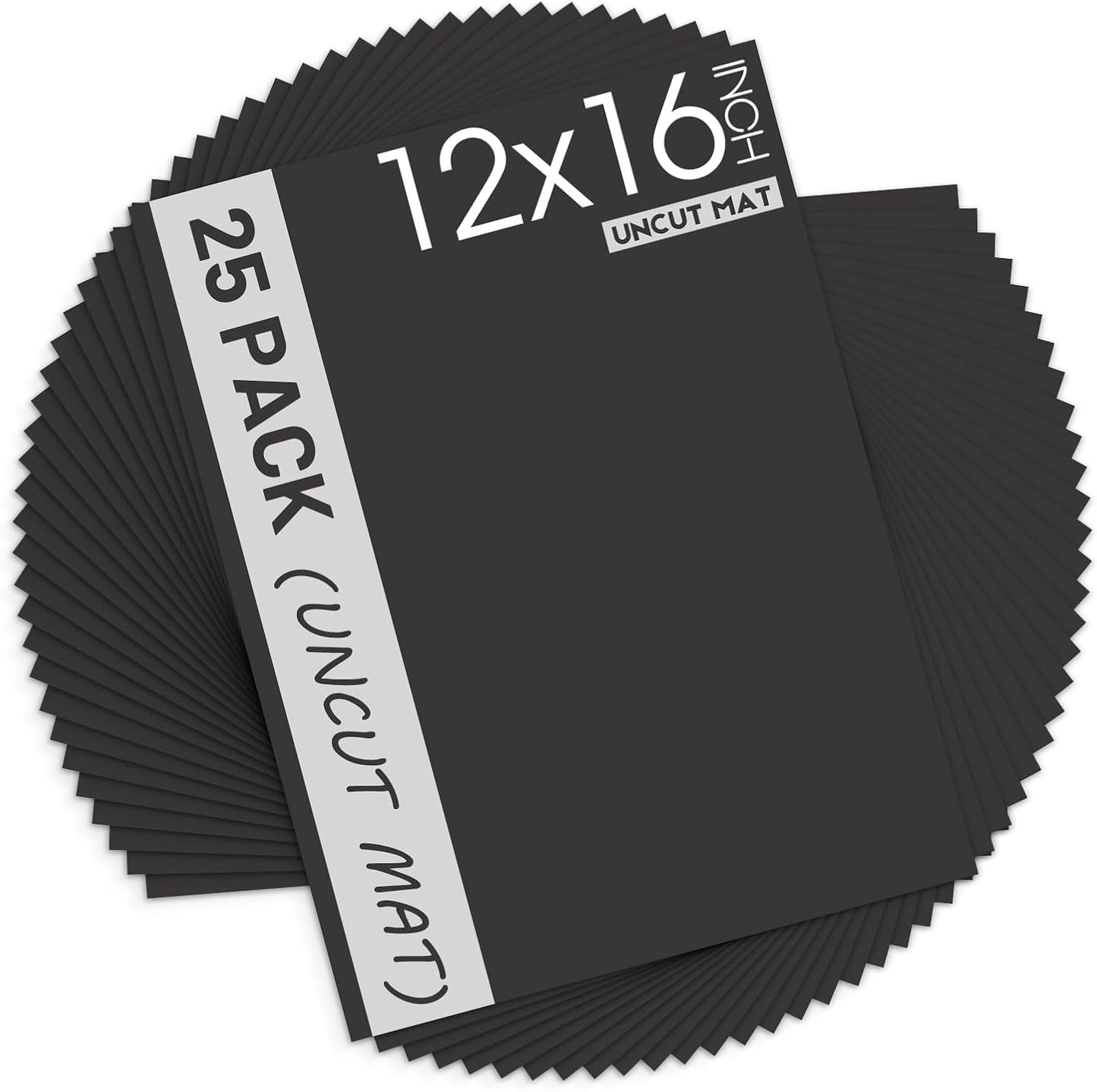 Paquete 25 Tableros 12x16pulg Negro Núcleo Blanco para Marcos