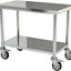 Mesa de acero inoxidable con ruedas 24x48 pulgadas resistente