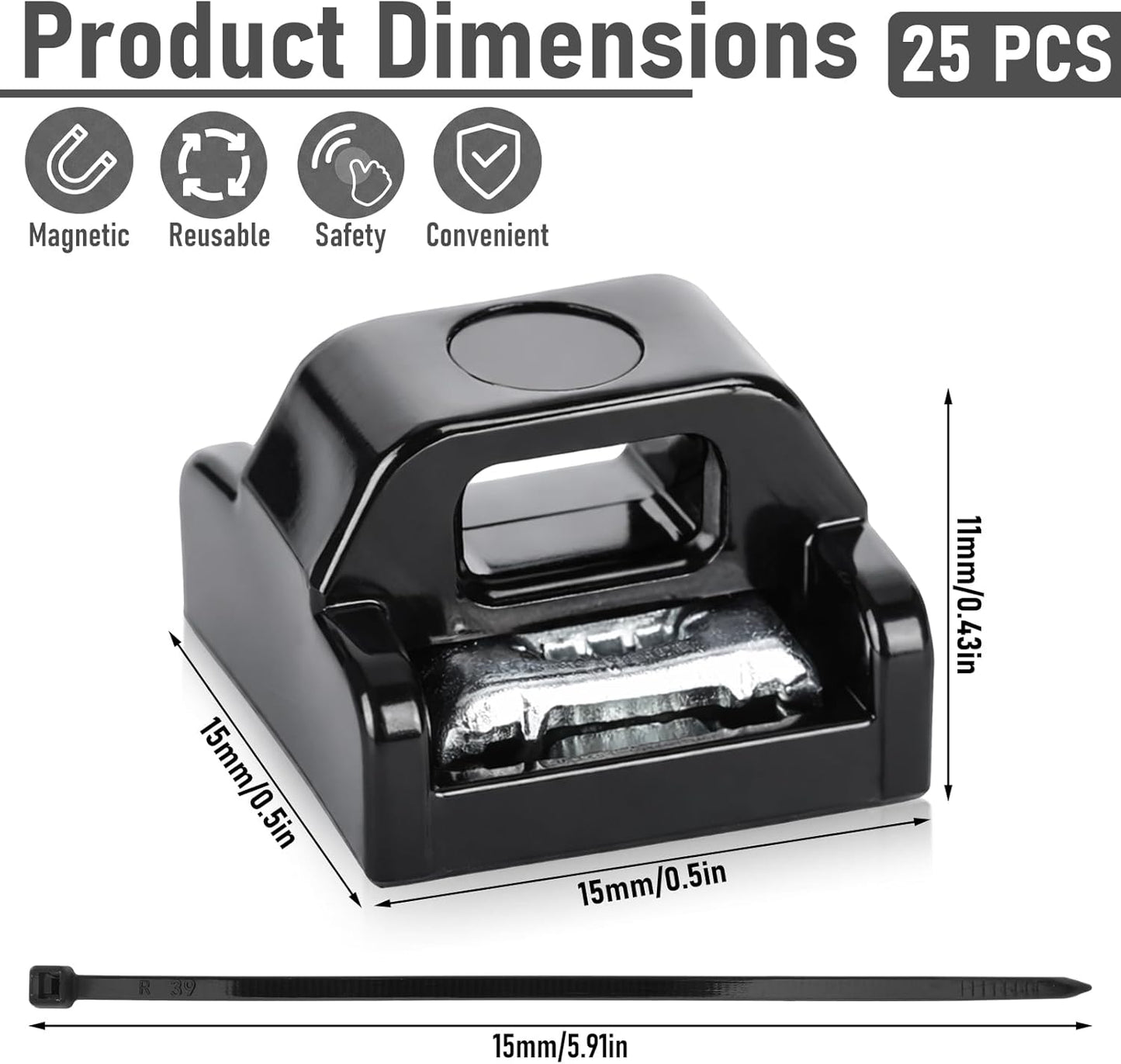 25 Set Bridas Magnéticas Cables Soporte Multiuso