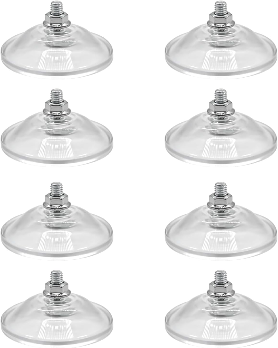 8 Ventosas Fuertes PVC Transparente para Vidrio Azulejos