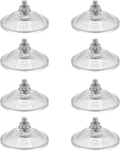 8 Ventosas Fuertes PVC Transparente para Vidrio Azulejos