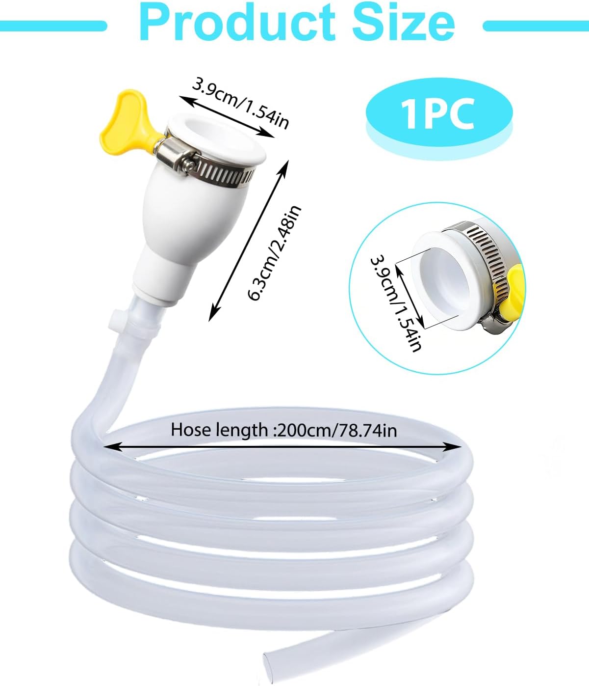 Manguera fregadero silicona 2m con conector ajustable
