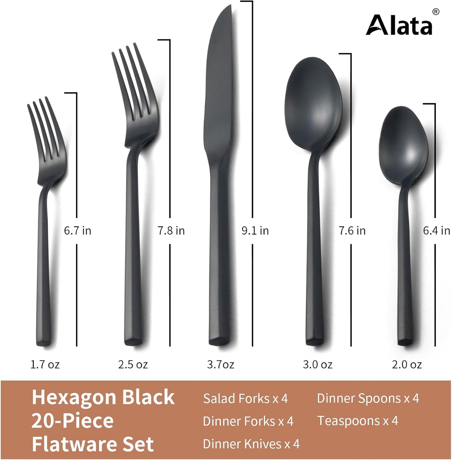 Set 20 Pzas Cubiertos Acero Inox Servicio 4 Satinado Mate