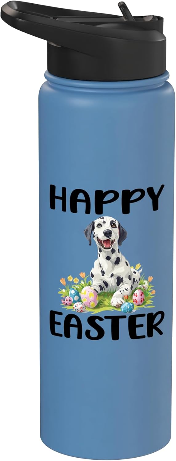 Bottella de agua acero inoxidable para Dalmatian feliz Pascua hombres mujeres niños