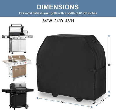 Funda parrilla al aire libre 64pulg resistente UV con correas
