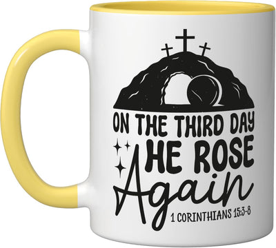 Taza Cerámica Resurrección Corintios 15 3 Amarillo/Blanco