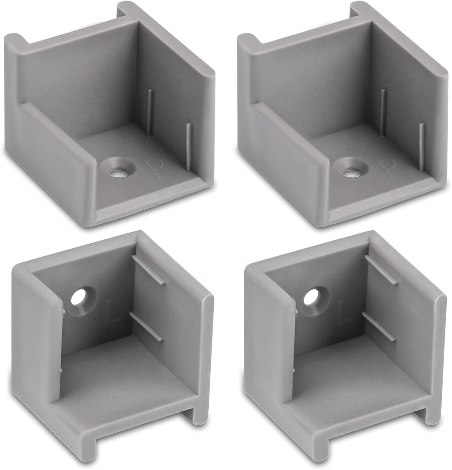 Kit par de soportes puerta bote 1-1/4 pulg cuadrada sin soldar gris