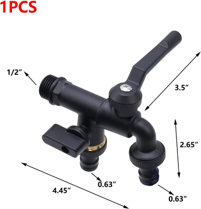 Grifo agua negro 1/2pulg cobre puro exterior 2 vías