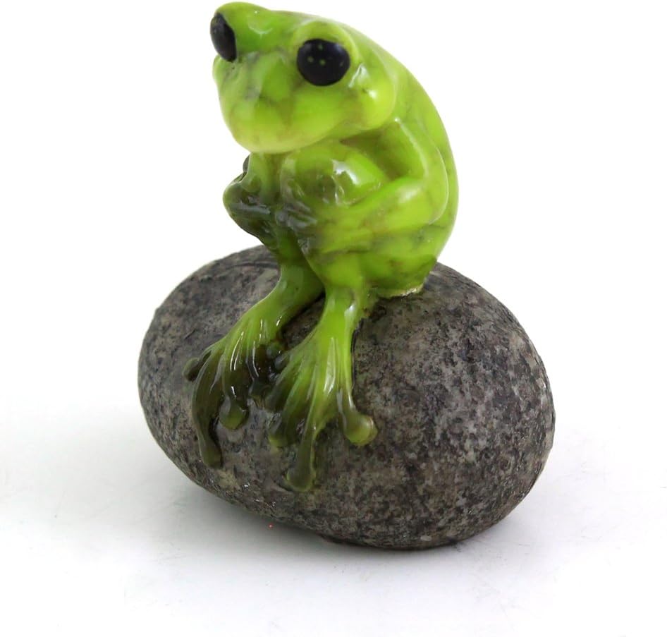 Jardín hadas mini 1.75pulg rana piedra