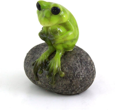 Jardín hadas mini 1.75pulg rana piedra