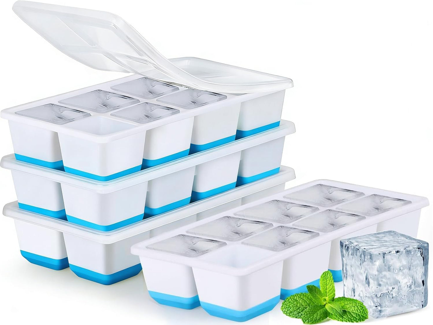 Bandejas hielo silicona 4uds con tapa TPE