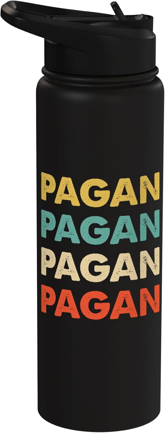 Botella de agua acero inoxidable aislada Pagan Name