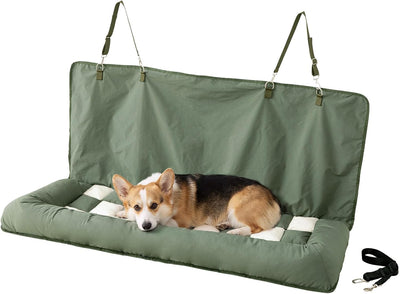 Cama perro asiento trasero antideslizante para coche verde