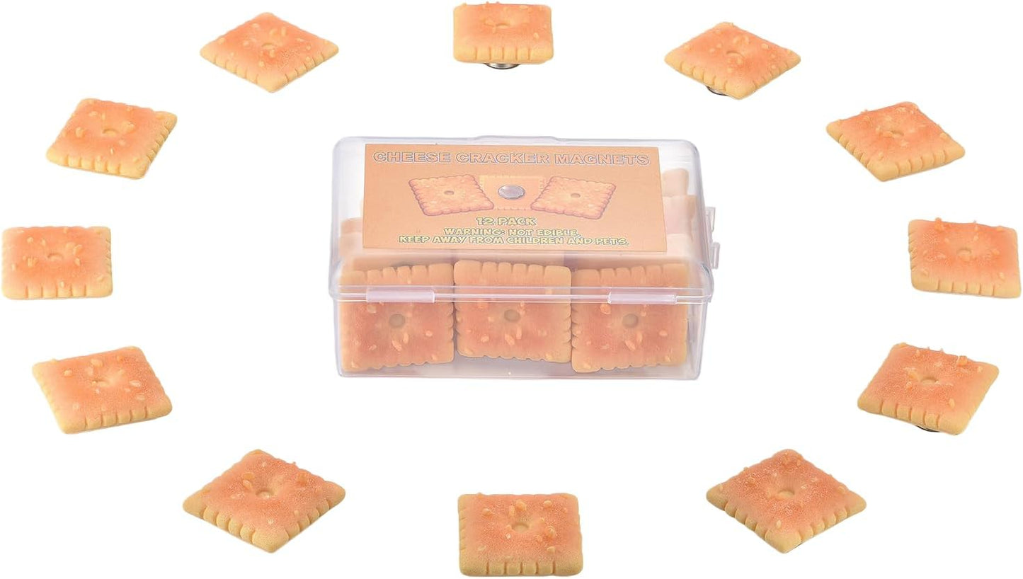 Paquete de 12 imanes de nevera con galletas de queso divertidos