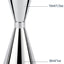 Jigger doble de acero inoxidable para medir alcohol estilo japonés