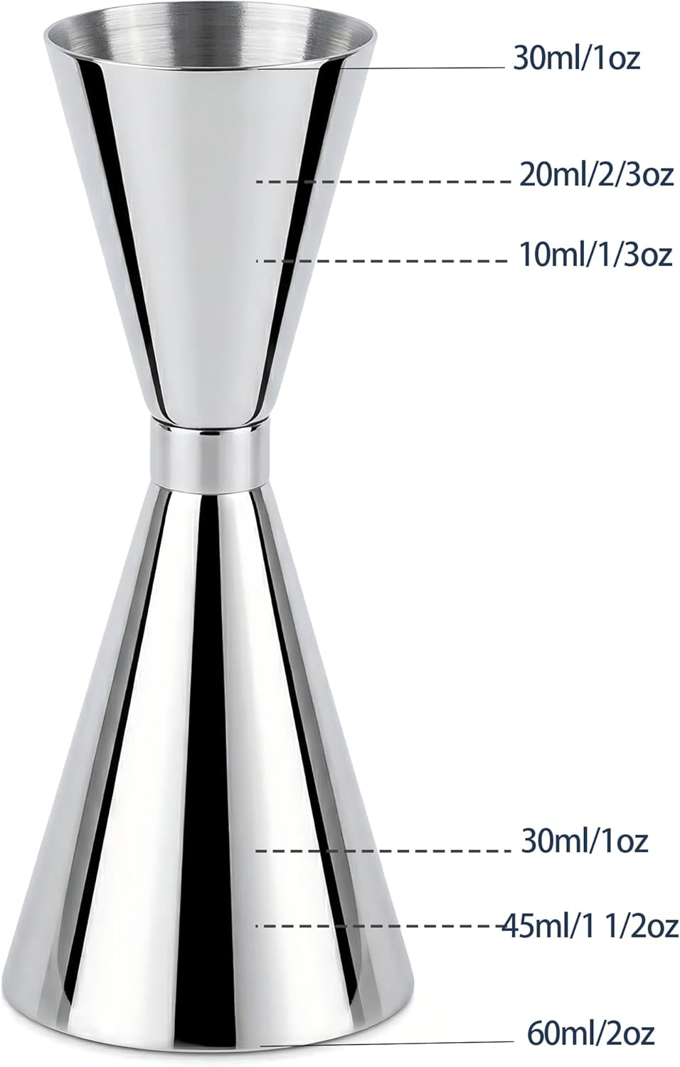 Jigger doble de acero inoxidable para medir alcohol estilo japonés