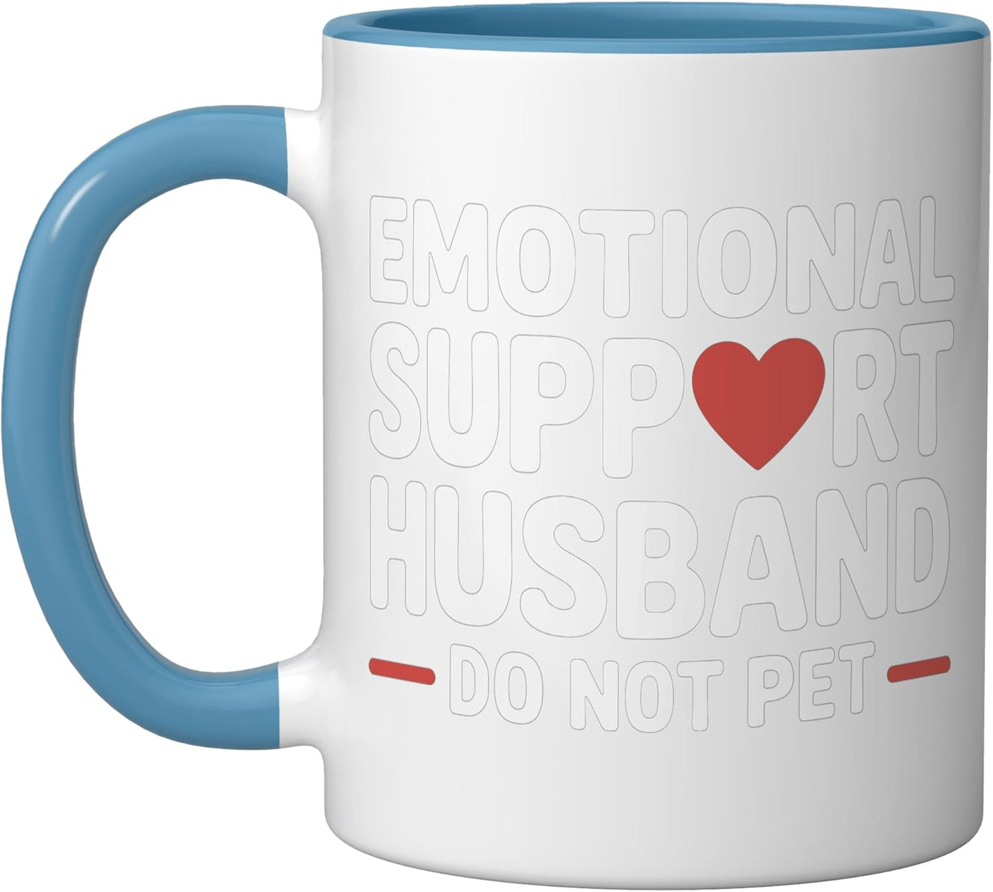 Taza cerámica para esposo emocional azul/blanco