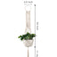 Colgador plantas macramé cesta 43.3pulg color crema