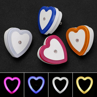 Luz Nocturna LED Corazón Sensor Automático Pared Dormitorio