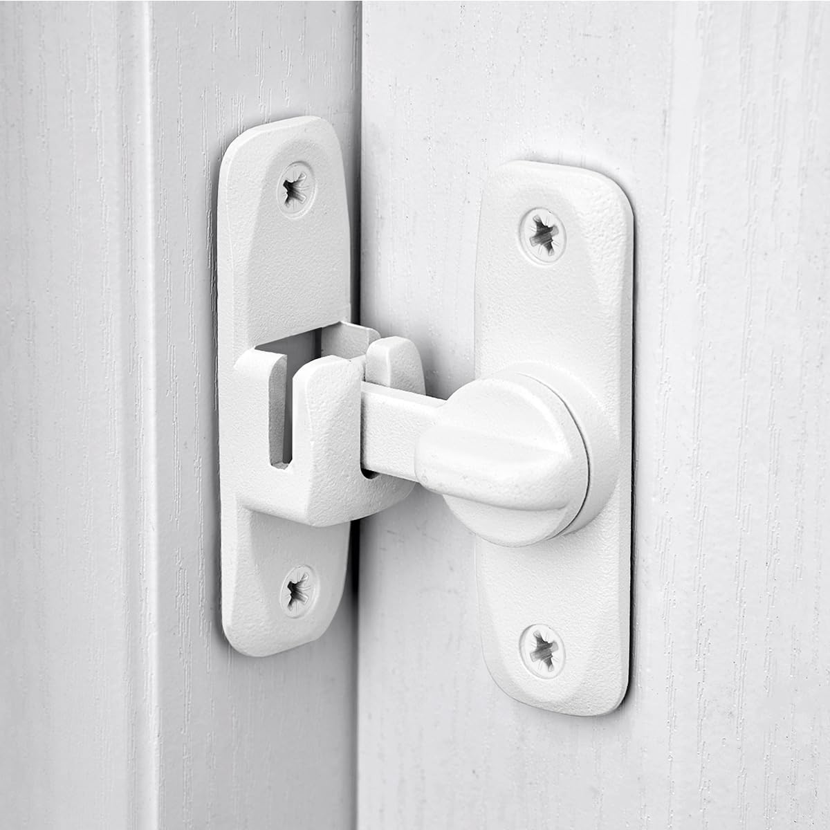2 Cierres Puerta Granero 90/180° Blanco Mate Aleación Zinc