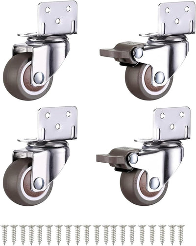 Rueda giratoria placa 1pulg goma freno para soporte flores