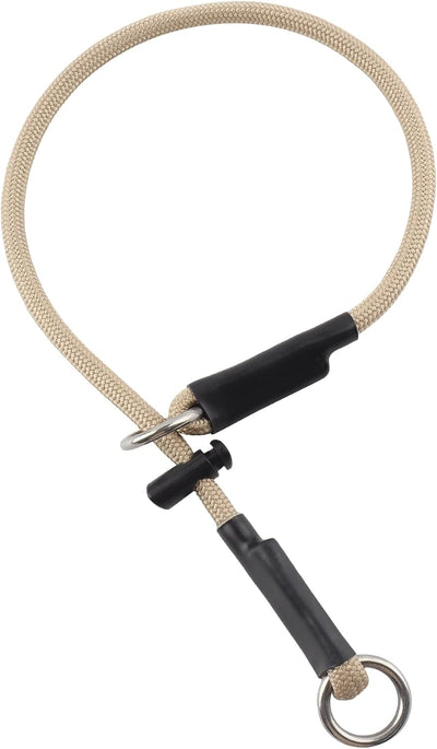Collar deslizante perro cuerda nailon 5/16pulg ajustable 18pulg caqui