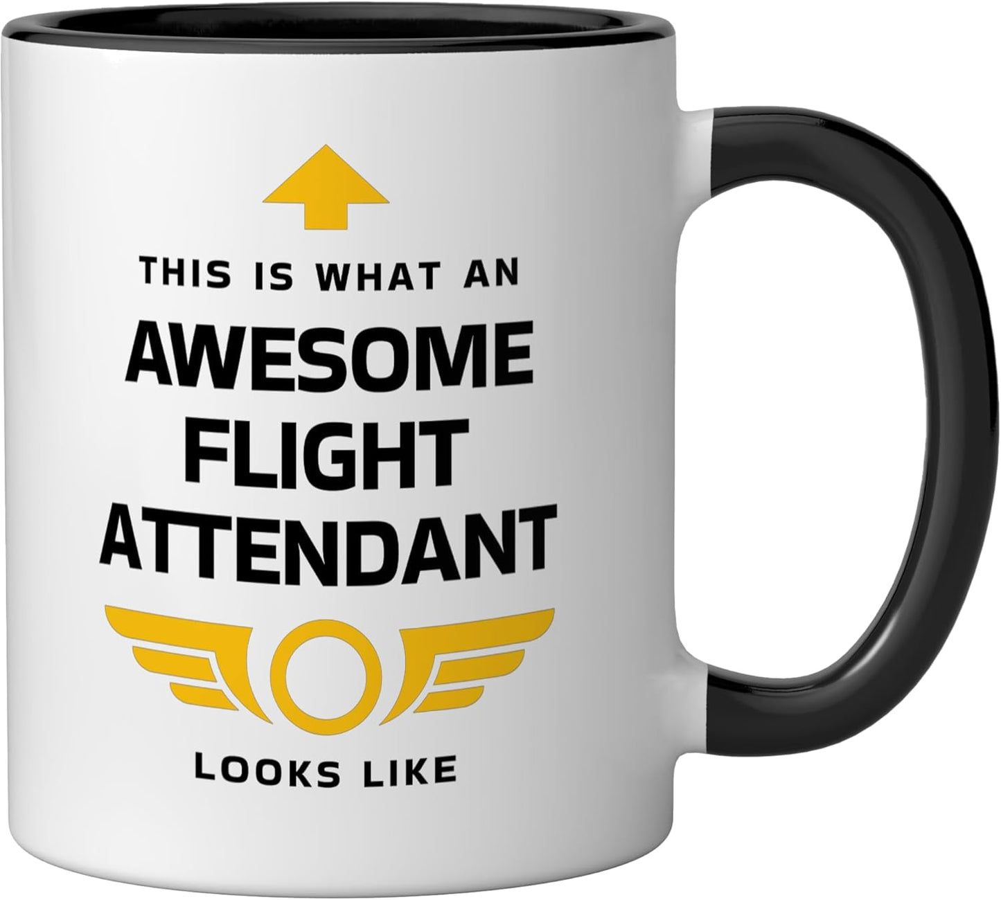 Taza Cerámica Flight Attendant Negro/Blanco
