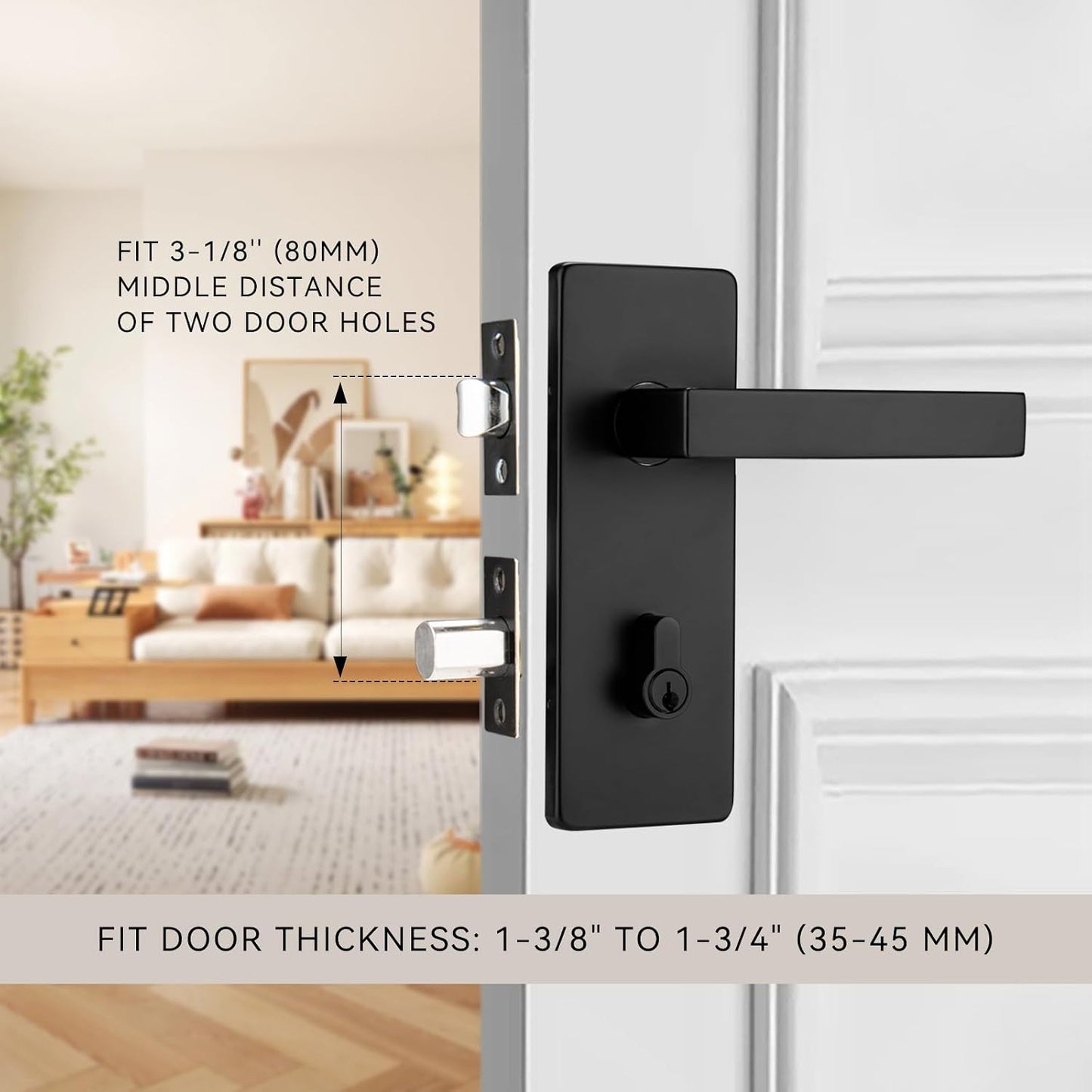 Juego cerradura puerta exterior con manija y llave