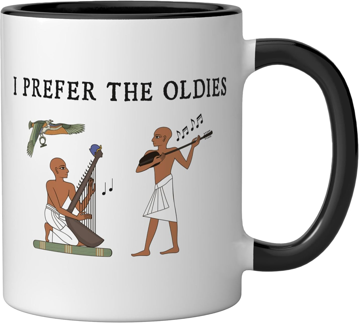 Taza cerámica historia antigua Egipto negra/blanca divertida