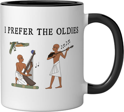 Taza cerámica historia antigua Egipto negra/blanca divertida