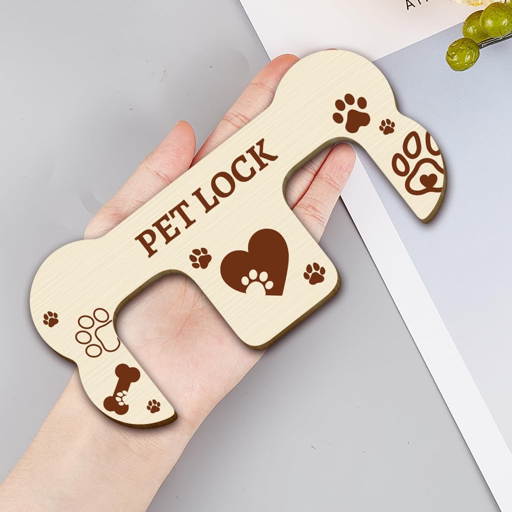Cerradura puerta francesa mascotas 7.9x3.7pulg madera corazón