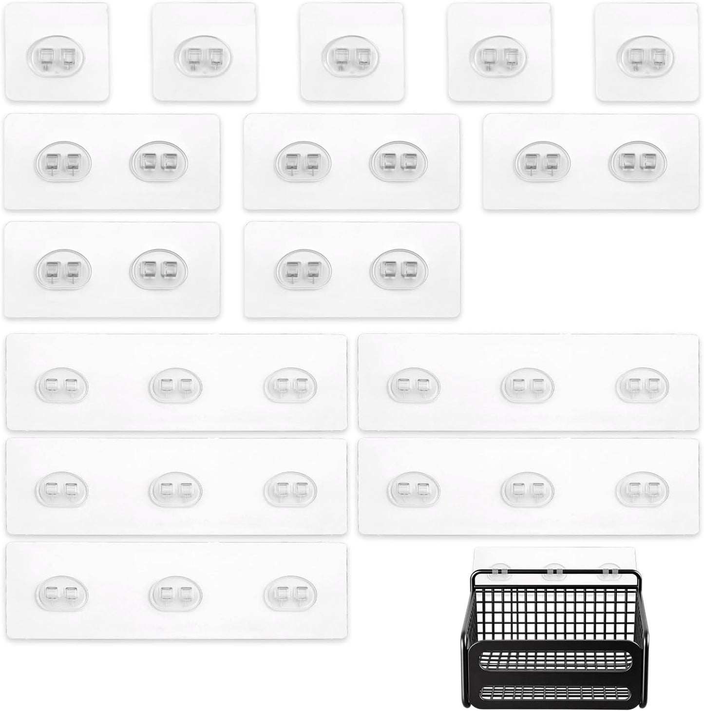 Pack 15 Soportes Regadera Adhesivo Transparente 3 Tamaños