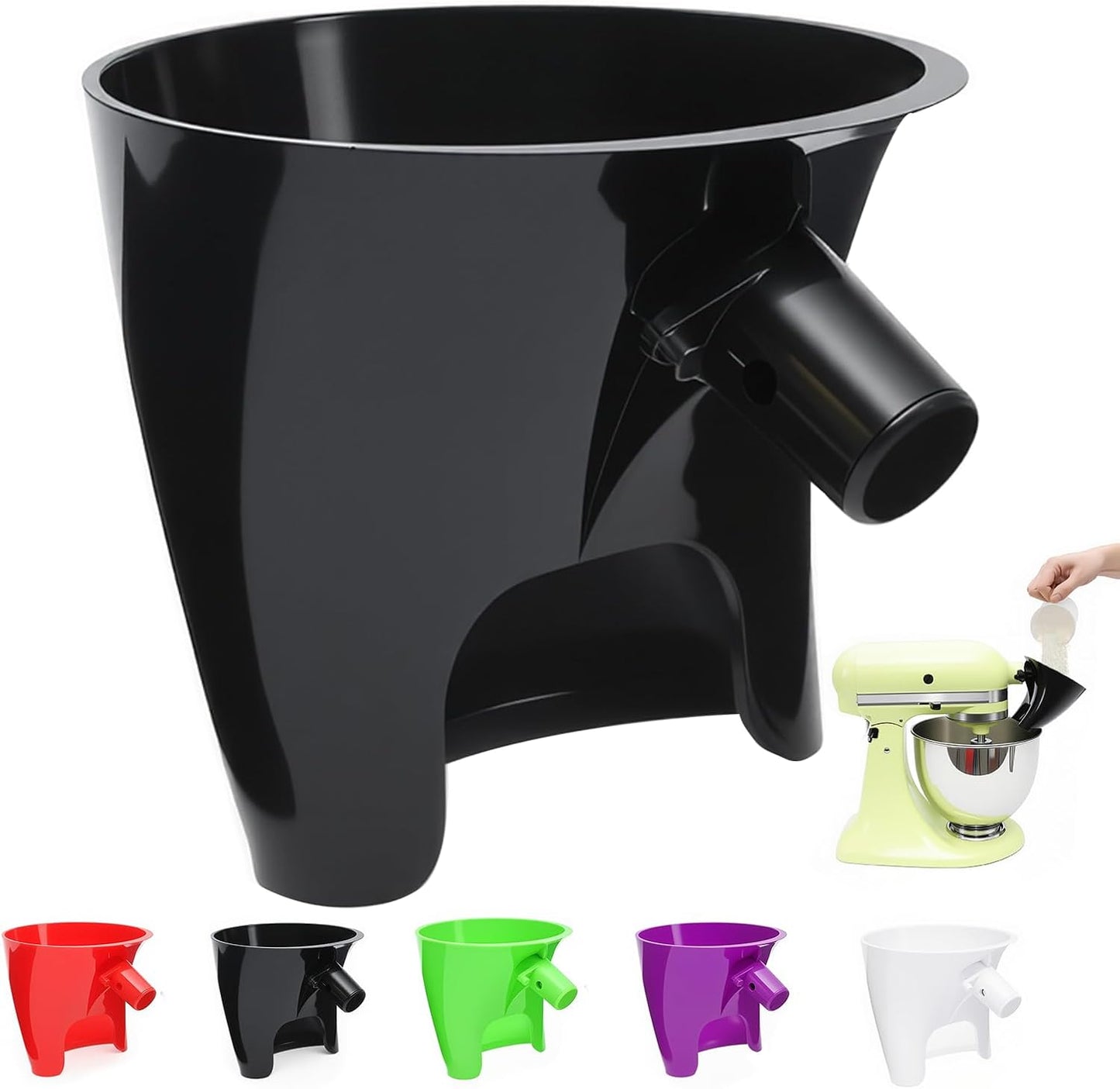 Accesorios de ayuda de cocina negros para batidora sin desorden para harina y huevo se adapta a KSM150
