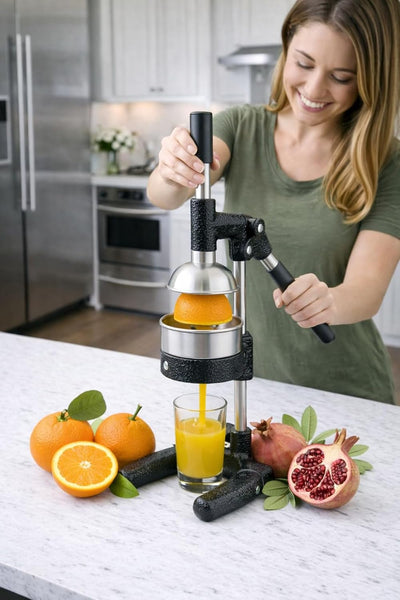 Exprimidor manual hierro fundido acero inox para jugo fresco