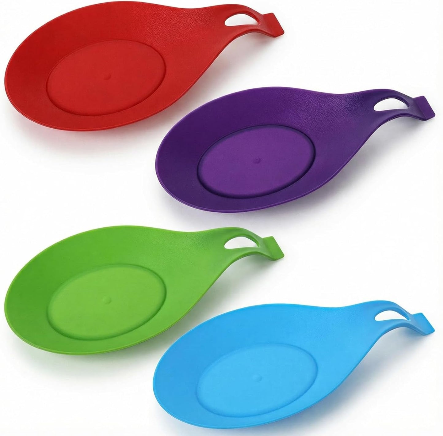 4 Soportes cucharas silicona resistente calor estufa multicolor