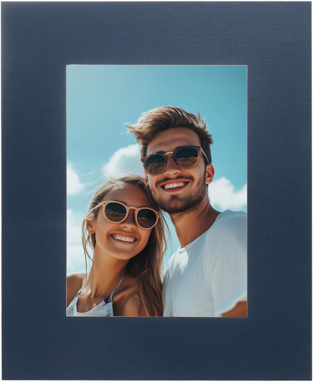 Tapete foto 8x10pulg biselado blanco mate azul