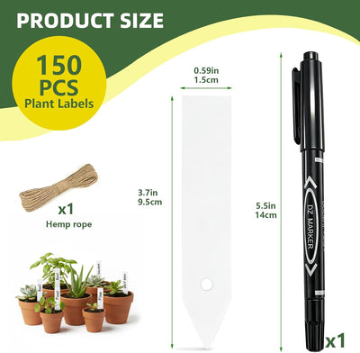 Etiquetas jardín 150uds plástico PP con cordel