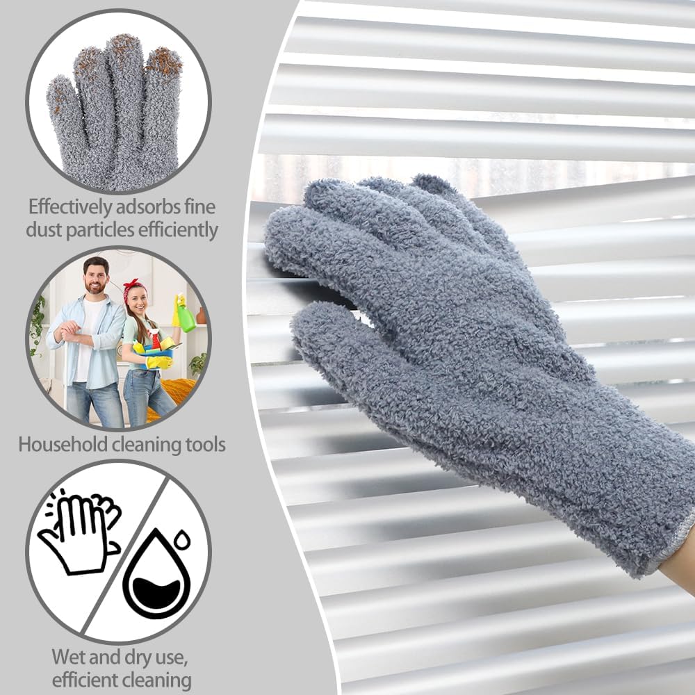 Guantes microfibra para limpieza polvo plantas