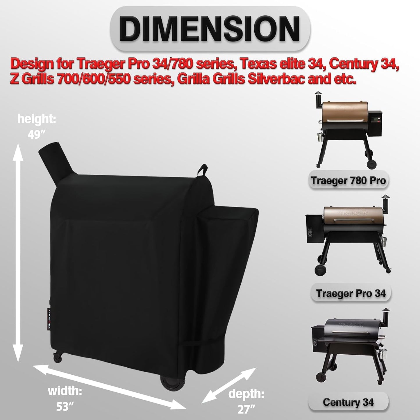 Cubierta parrilla Traeger serie 780/34 impermeable BAC504