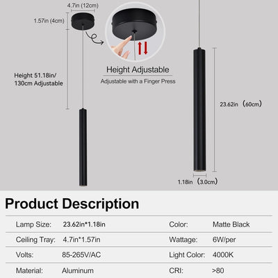 Lámpara colgante mini 3 luces LED para cocina isla comedor
