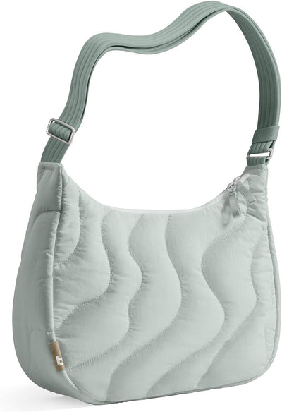 Bolso cruzado acolchado mujer de nailon con media luna