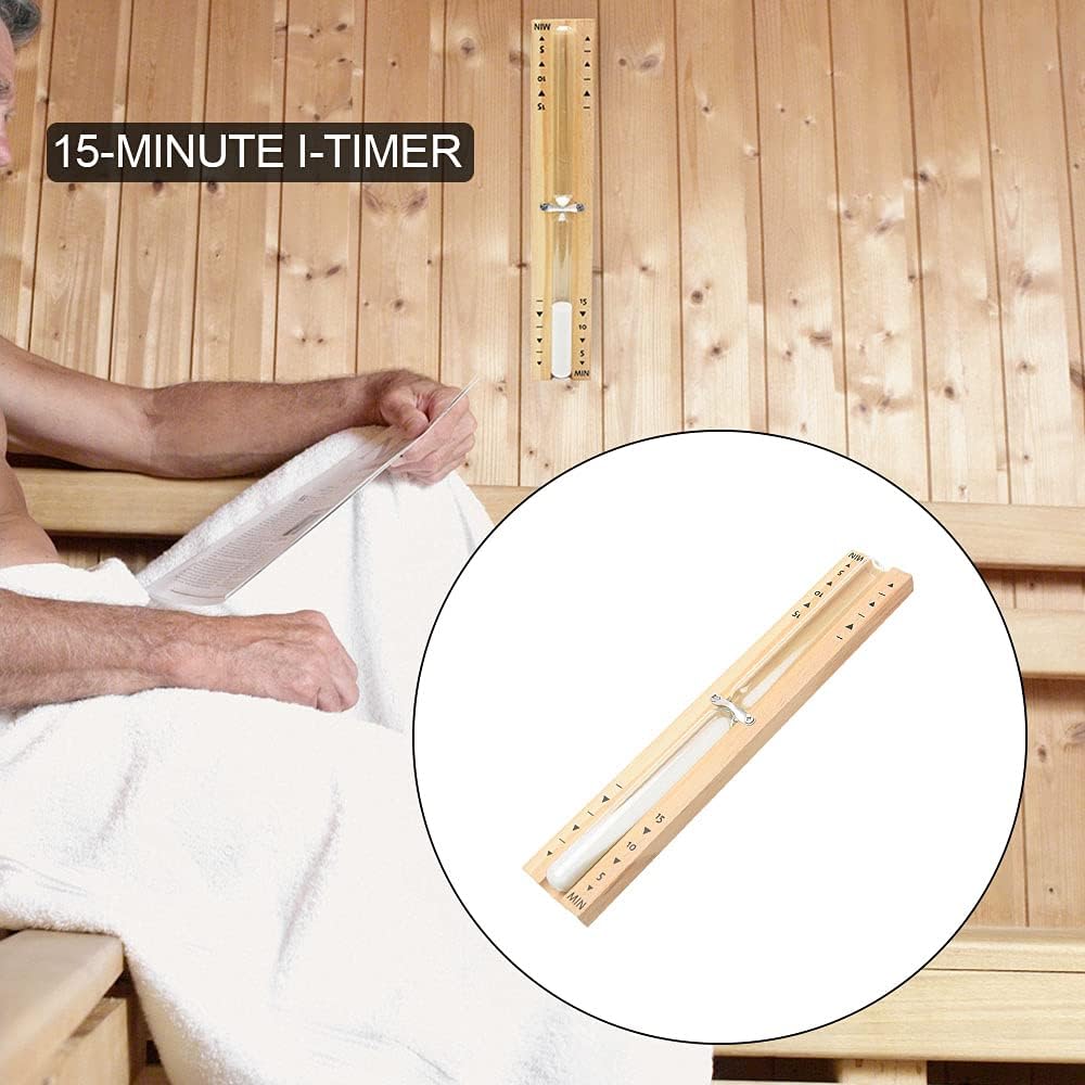 Reloj arena madera haya 15 min resistente calor pared