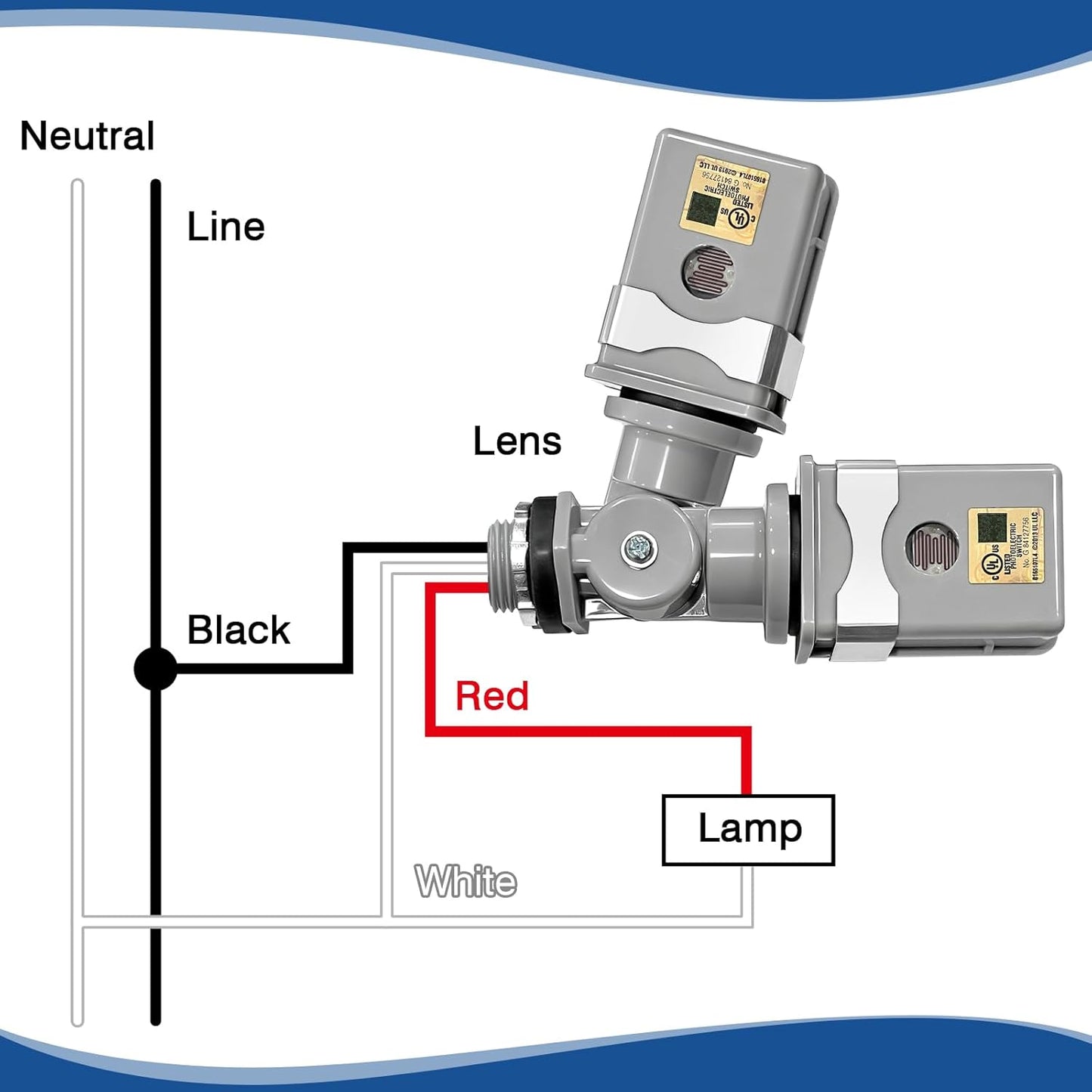 Interruptor fotoeléctrico sensor luz exterior retardo