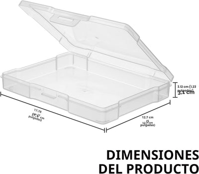 12 Pzas Cajas Plástico 5x7pulg para Fotos con Tapas