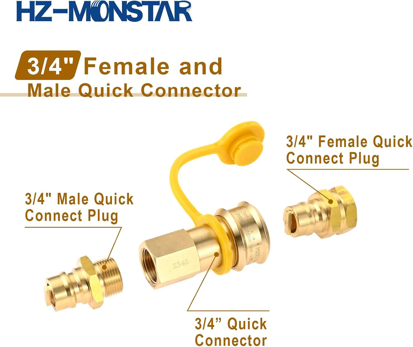 Manguera propano 3/4pulg conector rápido gas natural generador