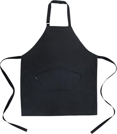Set 4 Delantal Cocina Algodón con Bolsillos Ajustable Negro