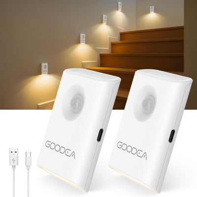 Luz nocturna recargable sensor movimiento magnética 3000K blanco cálido