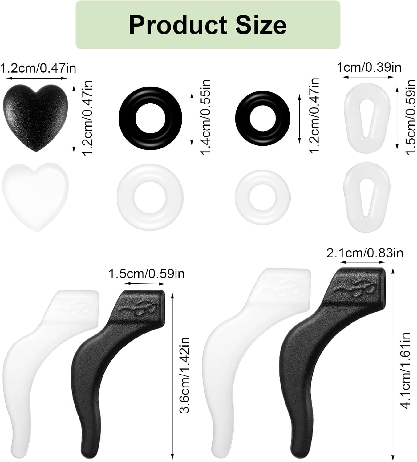 12 Pzas Agarres Silicona para Gafas Antideslizantes